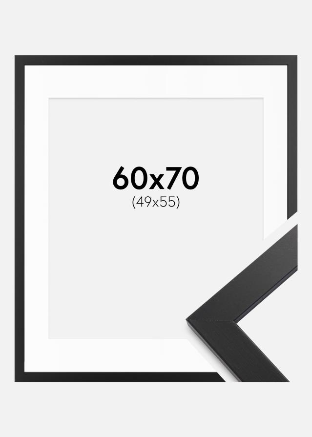 Okvir Black Wood 60x70 cm - Paspartŭ Bela 50x56 cm