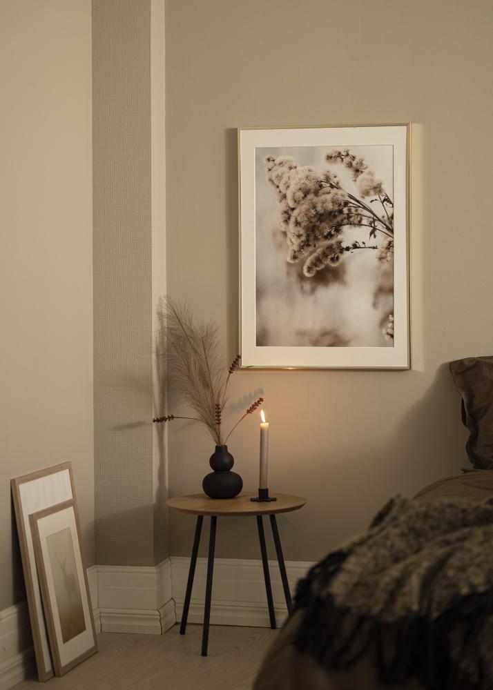 Okvir Aluminij Zlat sijaj 40x50 cm - Paspartŭ Bela 29,7x42 cm (A3)