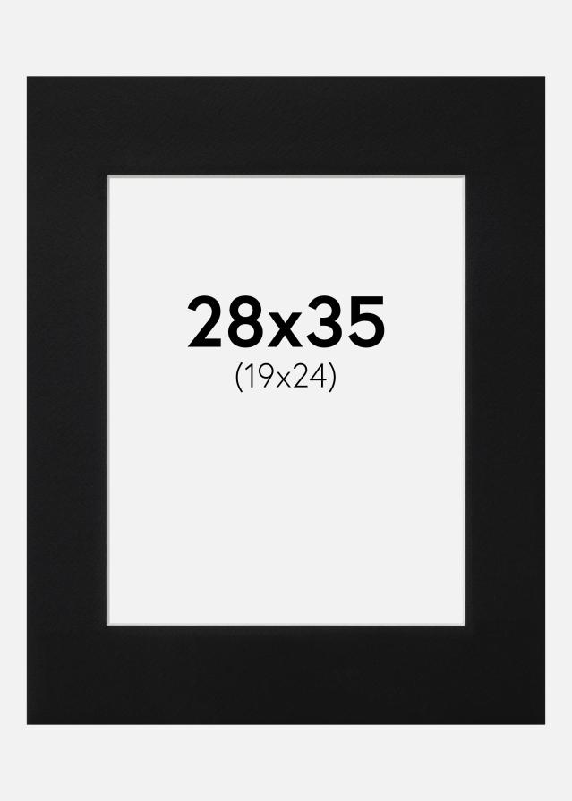 Paspartŭ Črna Standarden Bel notranji rob 28x35 cm (19x24)