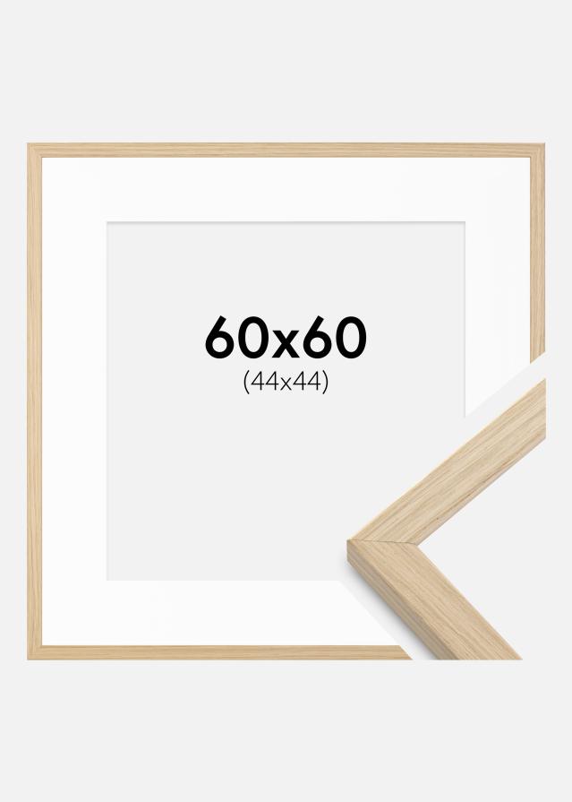 Okvir Grimsåker Hrast 60x60 cm - Paspartŭ Bela 45x45 cm