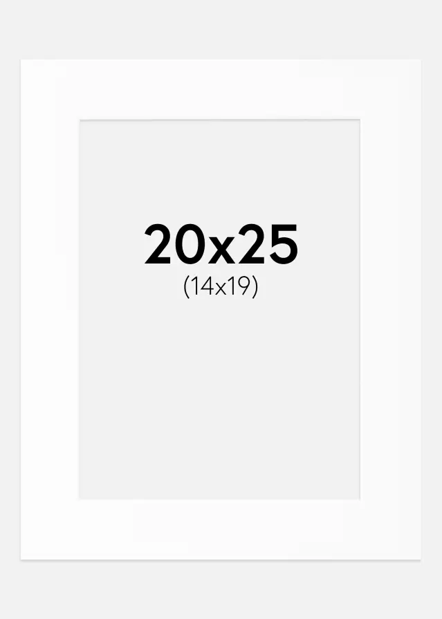 Paspartŭ Bela Standarden Bel notranji rob 20x25 cm (14x19)