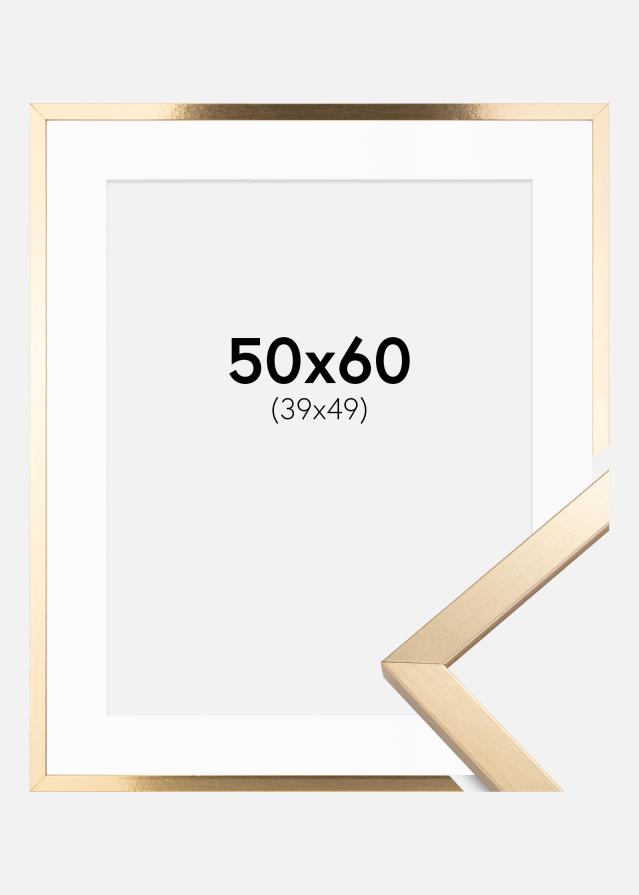 Okvir Trendy Zlata 50x60 cm - Paspartŭ Bela 40x50 cm