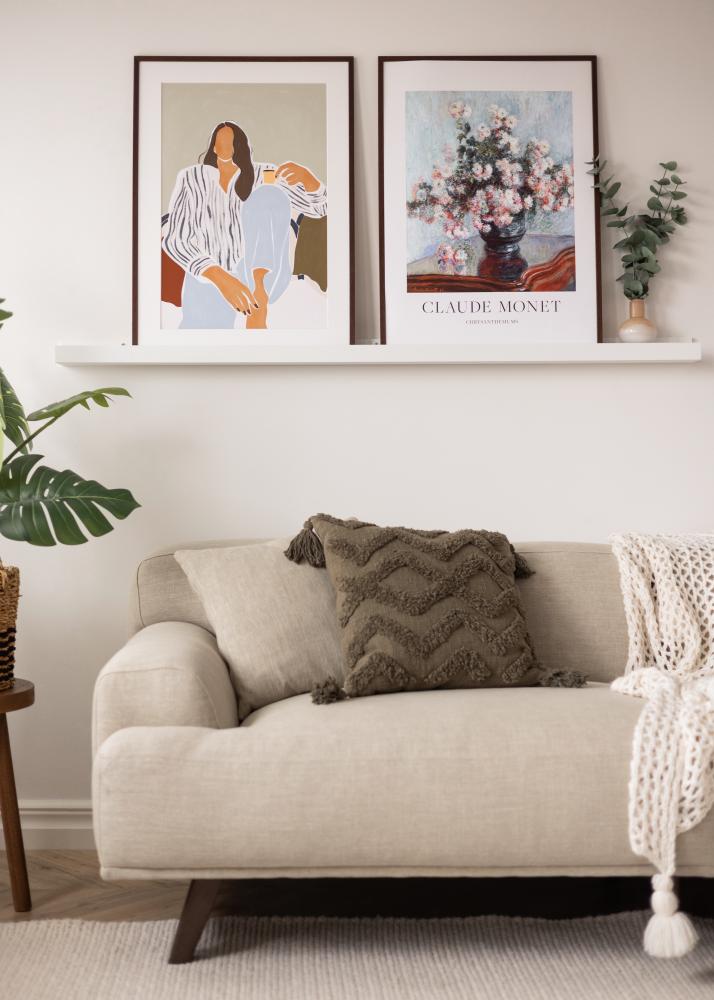 KAILA Polica za slike Bela 150 cm