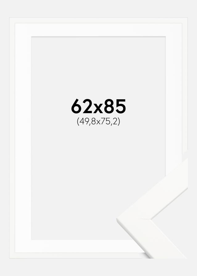 Okvir Trendline Bela 62x85 cm - Paspartŭ Bela 20x30 inches