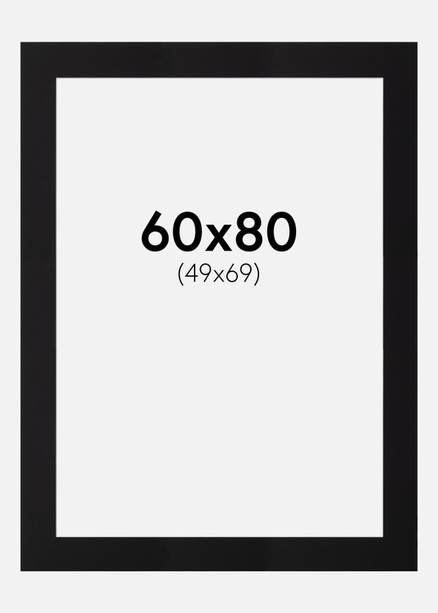 Paspartŭ Črna Standarden Bel notranji rob 60x80 cm (49x69)