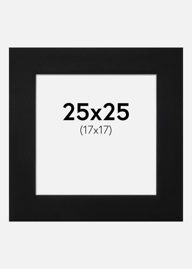 Paspartŭ Črna Standarden Bel notranji rob 25x25 cm (17x17)