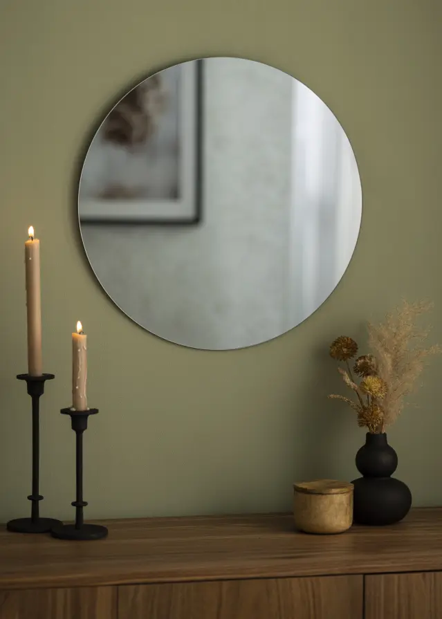 KAILA Okrogel Ogledalo Smoked Grey 50 cm Ø