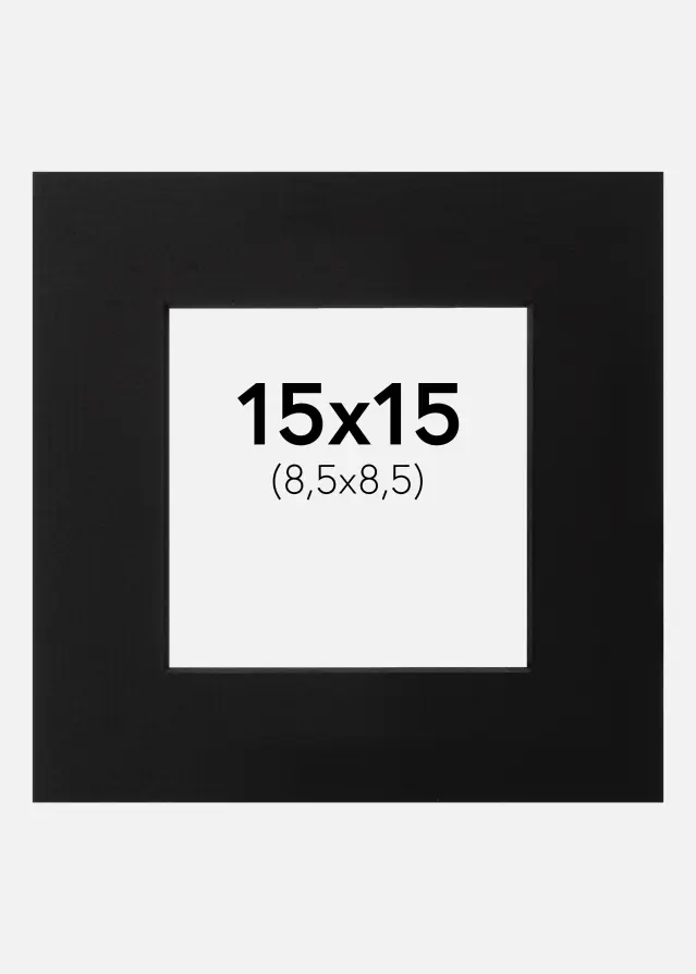 Paspartŭ Črna Črn notranji rob 15x15 cm (8,5x8,5)