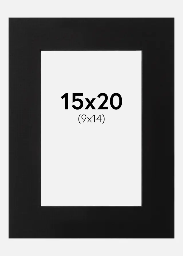 Paspartŭ Črna Črn notranji rob 15x20 cm (9x14)