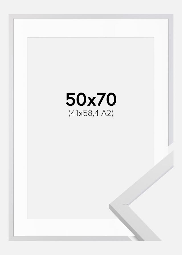 Okvir Trendy Bela 50x70 cm - Paspartŭ Bela 42x59,4 cm (A2)