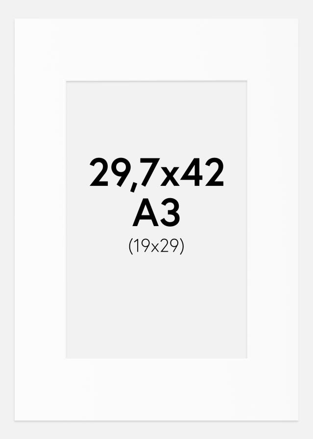 Paspartŭ Bela Standarden Bel notranji rob A3 29,7x42 cm (19x29)