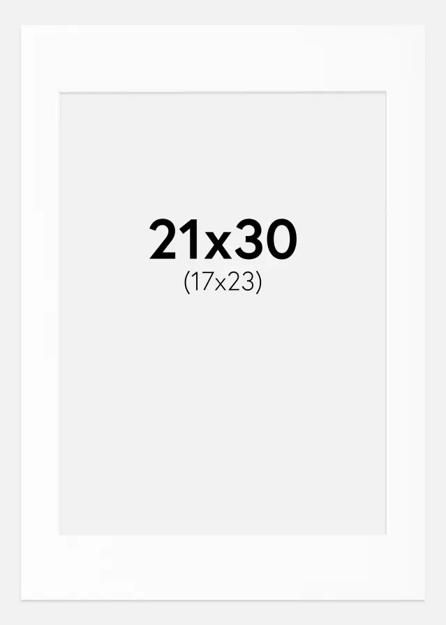 Paspartŭ Bela Standarden Bel notranji rob 21x30 cm (17x23)