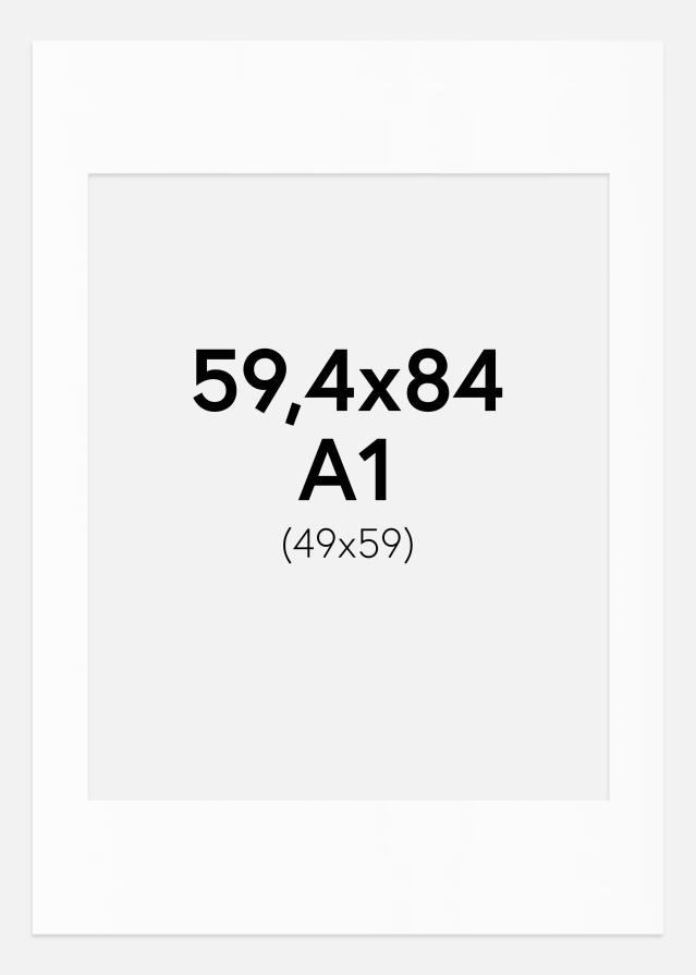 Paspartŭ Bela Standarden Bel notranji rob A1 59,4x84,1 cm (49x59)