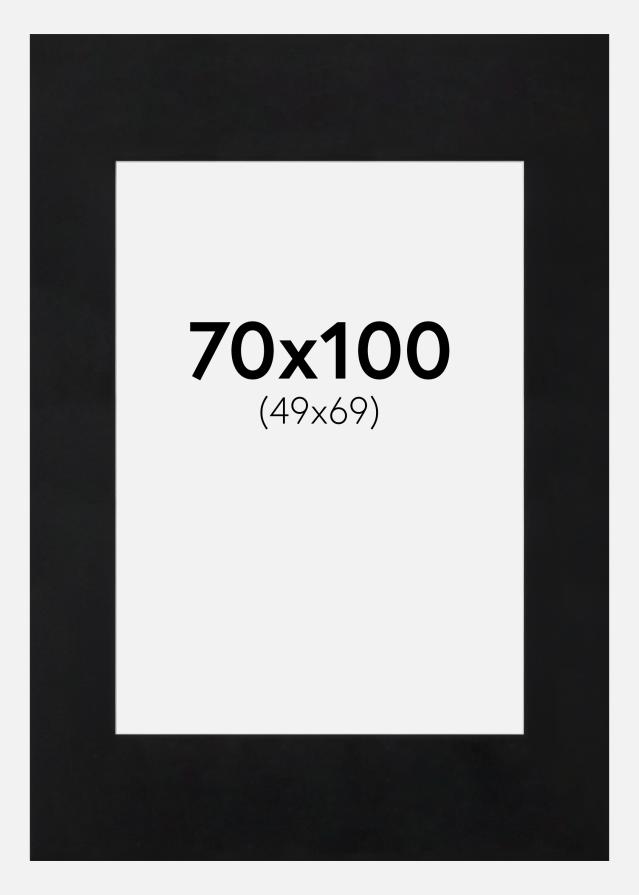 Paspartŭ Črna Standarden Bel notranji rob 70x100 cm (49x69)