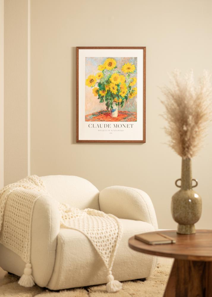 Okvir Hermes Teak 60x90 cm - Paspartȗ Bela 50x75 cm