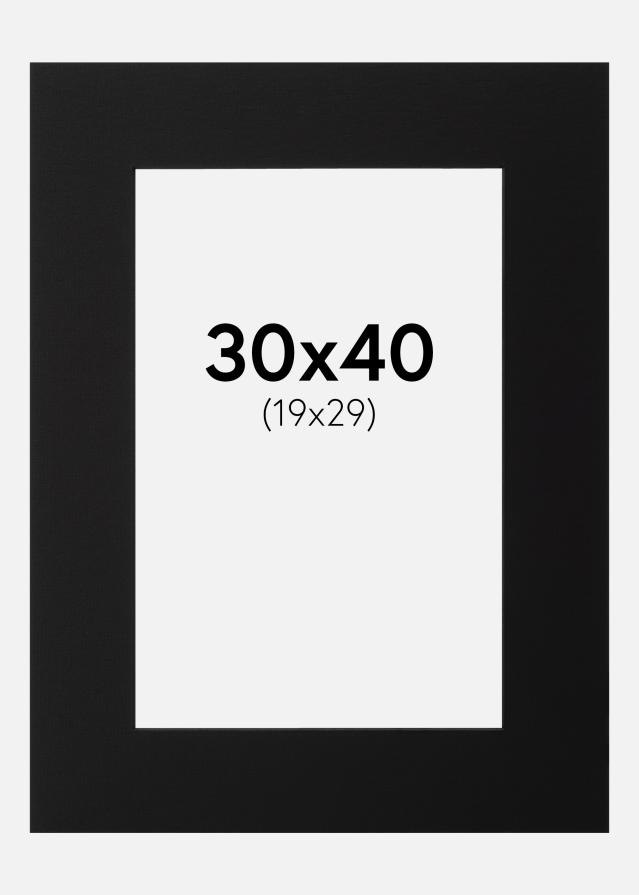 Paspartŭ Črna Črn notranji rob 30x40 cm (19x29)