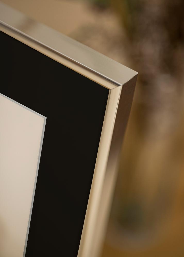 Okvir Aluminij Srebrn sijaj 70x100 cm - Paspartŭ Črna 62x85 cm