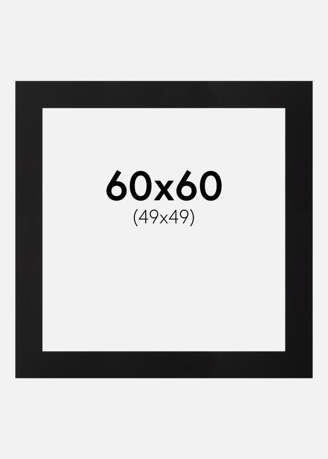 Paspartŭ Črna Črn notranji rob 60x60 cm (49x49)