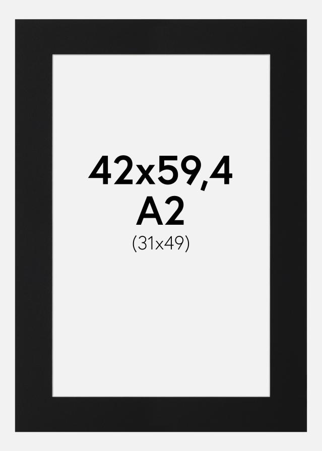 Paspartŭ Črni Standard (Belo Jedro) 42x59,4 cm (31x49)