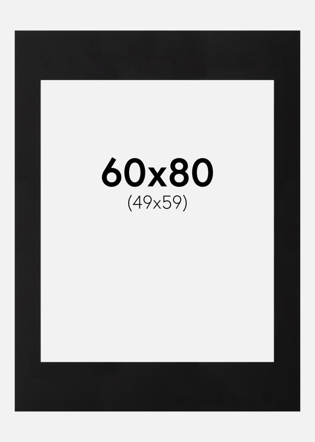 Paspartŭ Črna Črn notranji rob 60x80 cm (49x59)