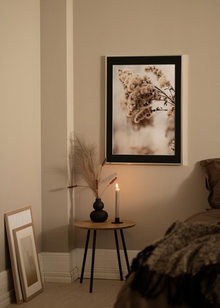 Okvir Aluminij Srebrn sijaj 70x100 cm - Paspartŭ Črna 62x85 cm