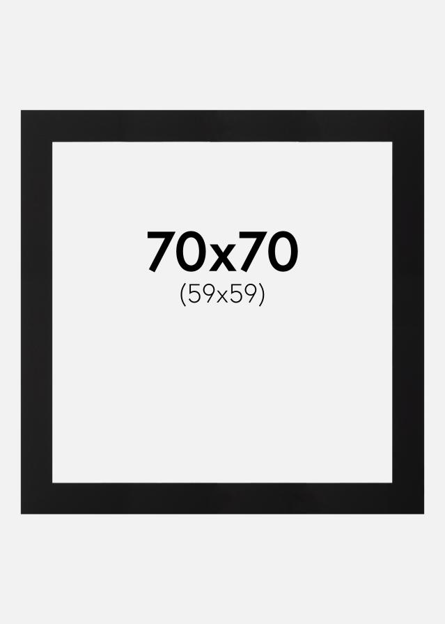 Paspartŭ Črna Črn notranji rob 70x70 cm (59x59)