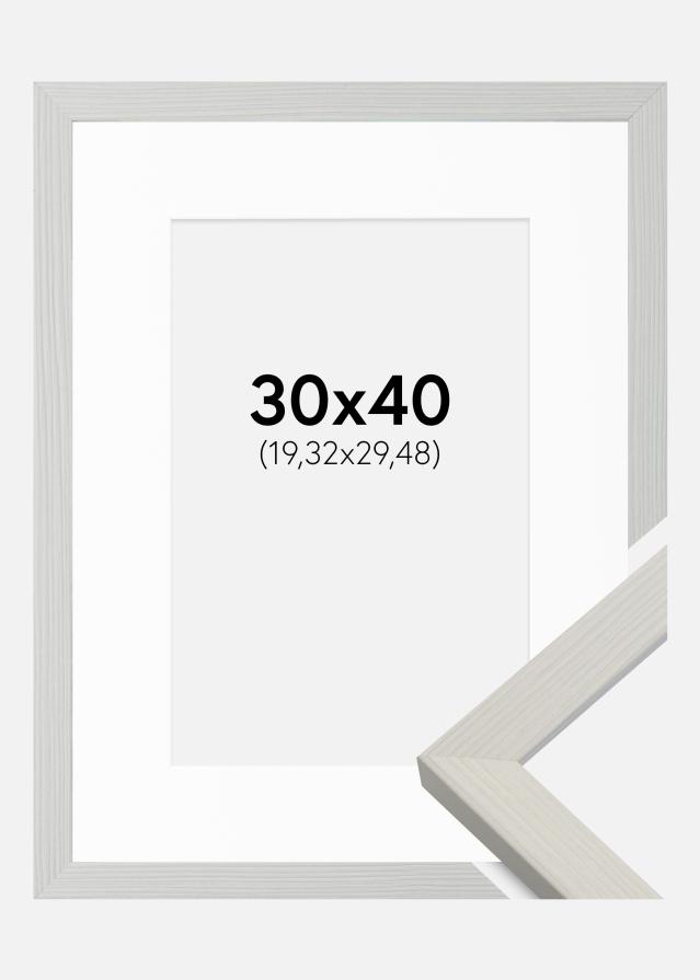 Okvir Fiorito Bela 30x40 cm - Paspartŭ Bela 8x12 inches