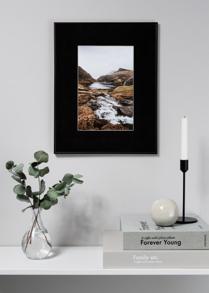 Paspartŭ XL Črna Bel notranji rob 60x80 cm (41x58,4 - A2)