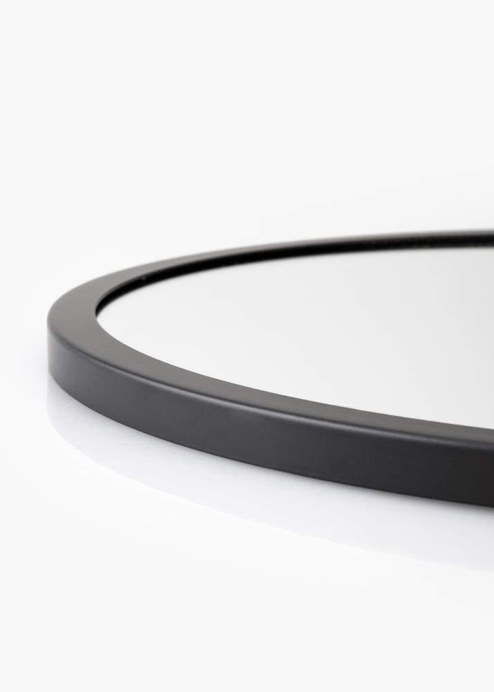 KAILA Okrogel Ogledalo Rope - Črna 30 cm Ø