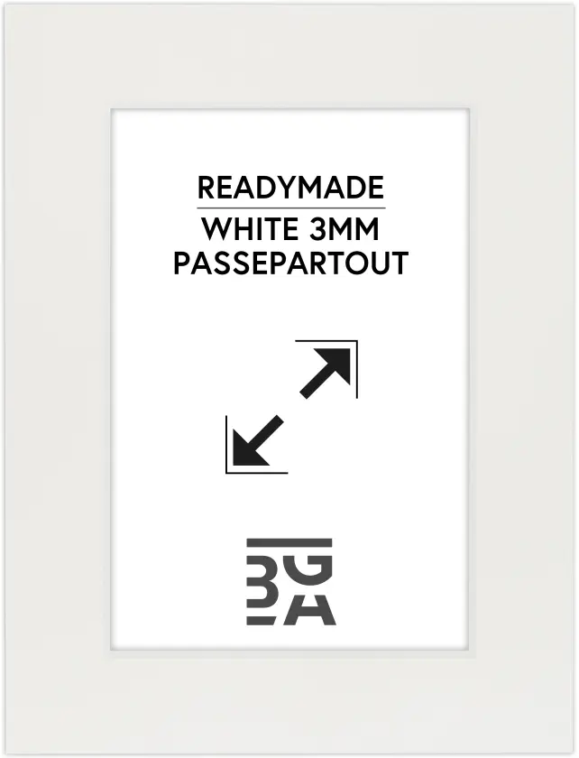Paspartŭ Bela 3 mm Bel notranji rob 12x12 cm (8x8)