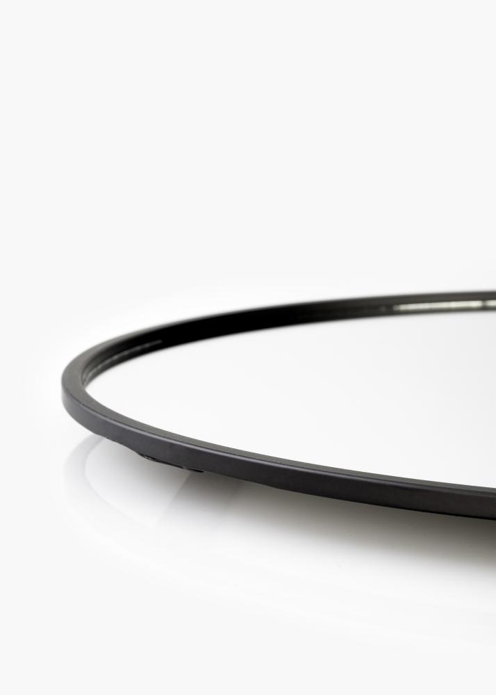 KAILA Okrogel Ogledalo s Polica - Črna 35x55 cm