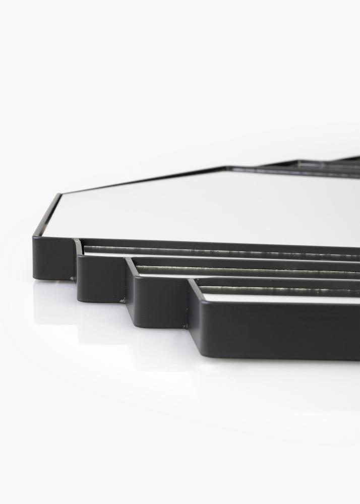 KAILA Ogledalo Fans - Črna 63x70 cm