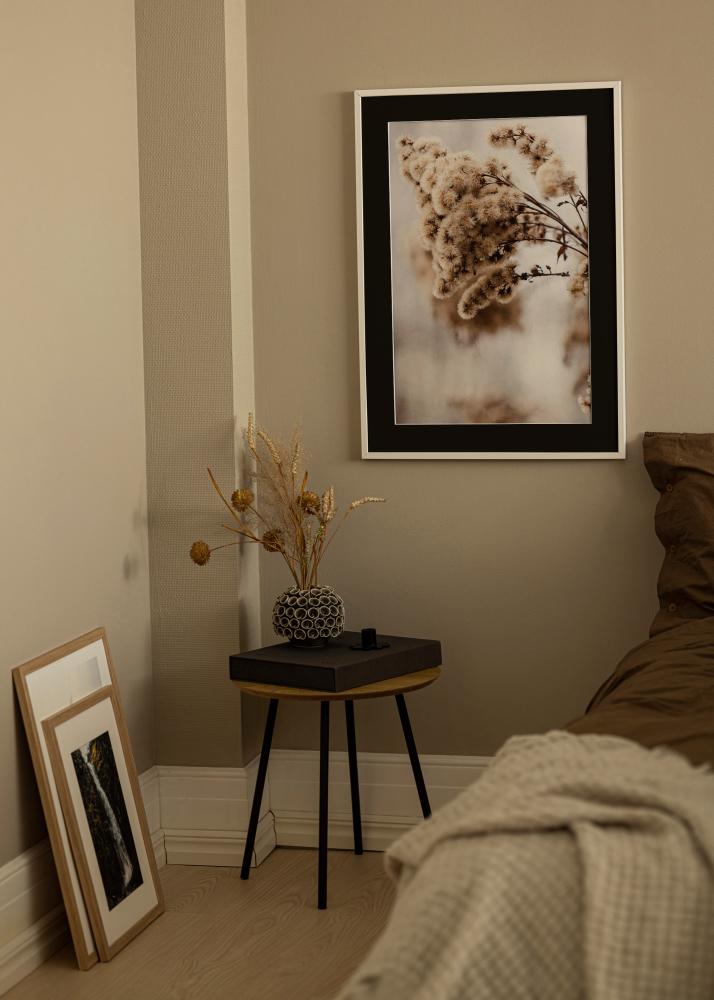 Okvir E-Line Bela 30x40 cm - Paspartŭ Črna 21x29,7 cm (A4)