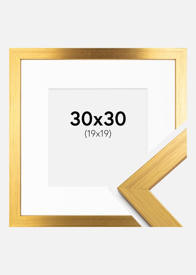 Okvir Gold Wood 30x30 cm - Paspartŭ Bela 20x20 cm