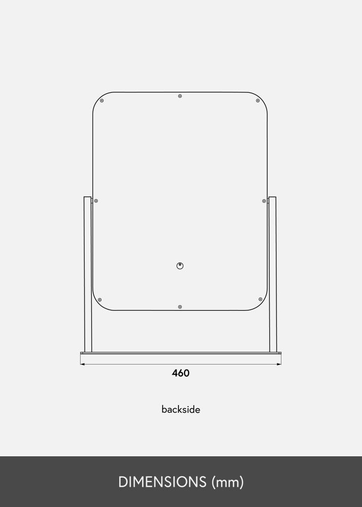 KAILA Ogledalo za ličenje III Črna - 45x60 cm