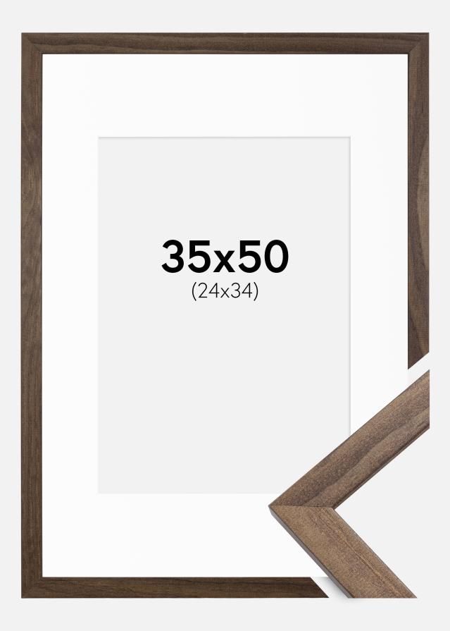 Okvir Eleganten Oreh 35x50 cm - Paspartŭ Bela 25x35 cm