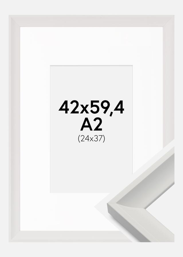Okvir Öjaren Bela 42x59,4 cm (A2) - Paspartŭ Bela 25x38 cm