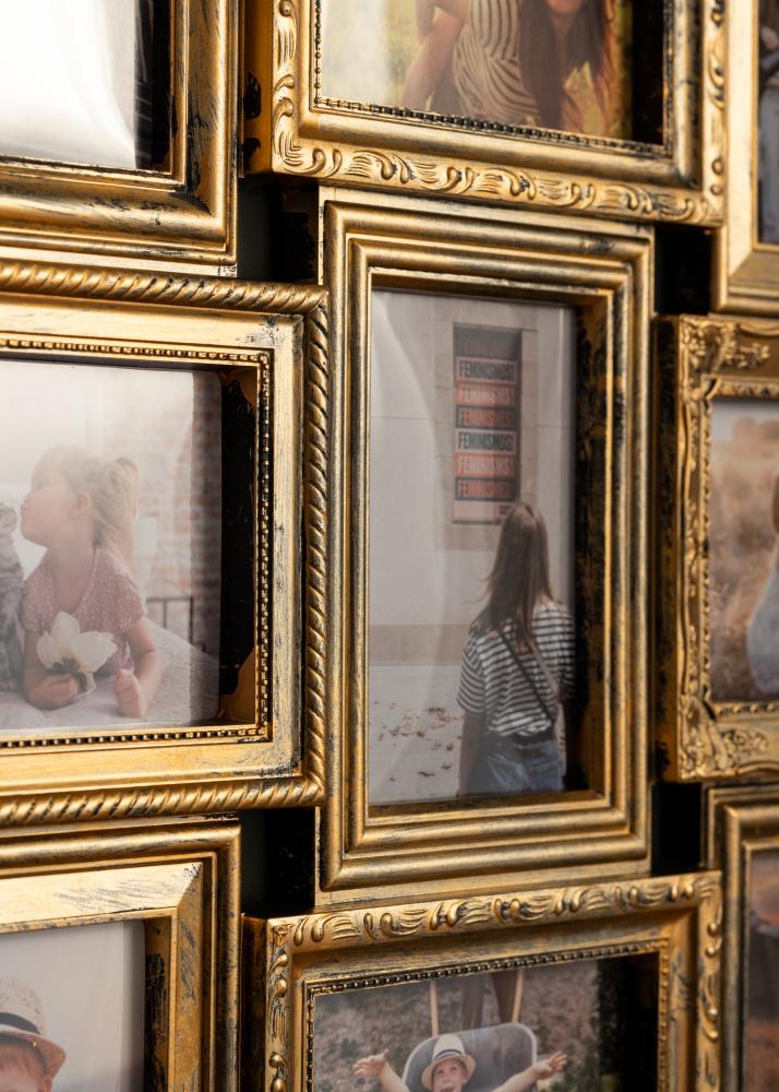 Retro Kolaž okvir Mat zlata - 12 Slike