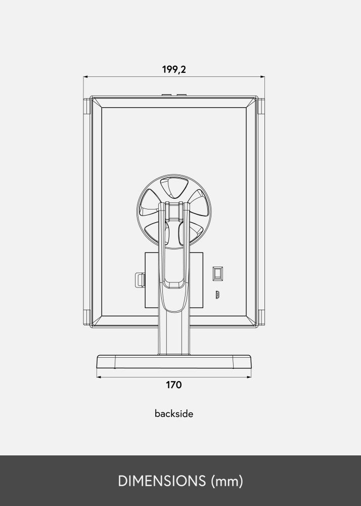 KAILA Ogledalo za ličenje Fold II Črna - 38x25 cm