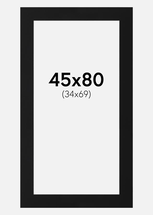 Paspartŭ Črni Standard (Belo Jedro) 45x80 cm (34x69)