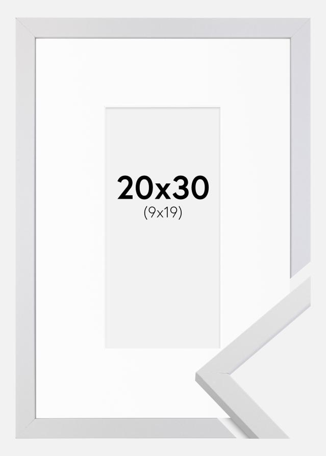 Okvir Trendy Bela 20x30 cm - Paspartŭ Bela 10x20 cm