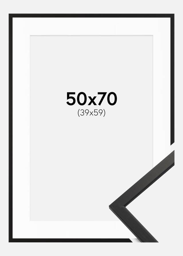 Okvir Edsbyn Črna 50x70 cm - Paspartŭ Bela 40x60 cm