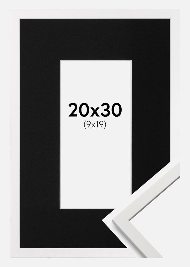 Okvir Edsbyn Bela 20x30 cm - Paspartŭ Črna 10x20 cm