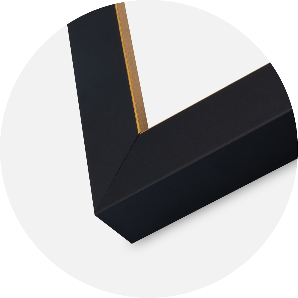 Okvir Sussex Akrilno steklo Črna/Zlata 30x30 cm