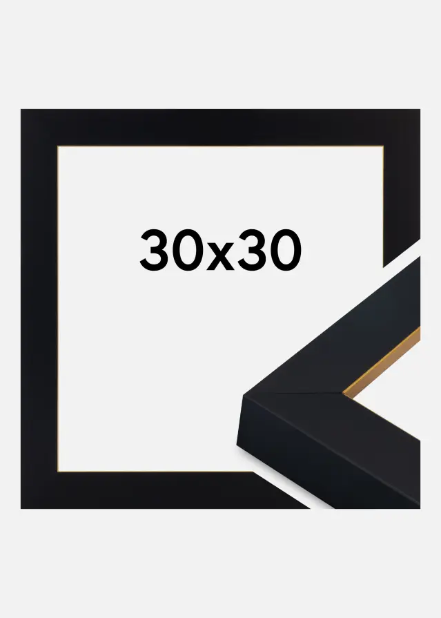 Okvir Sussex Akrilno steklo Črna/Zlata 30x30 cm