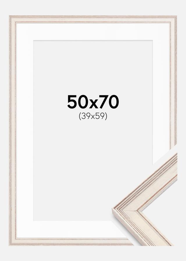 Okvir Shabby Chic Bela 50x70 cm - Paspartŭ Bela 40x60 cm