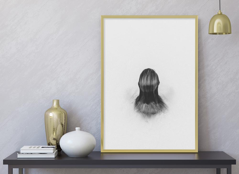 Okvir Poster Frame Aluminum Gold 70x100 cm - Paspartŭ Črna 59,4x84 cm (A1)