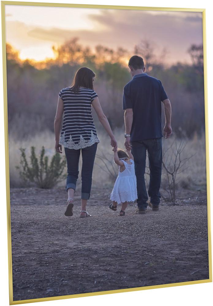 Okvir Poster Frame Aluminum Gold 70x100 cm - Paspartŭ Črna 59,4x84 cm (A1)