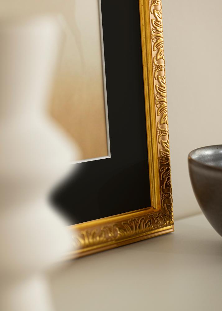 Okvir Nostalgia Zlata 35x45 cm - Paspartŭ Črna 11x14 inches