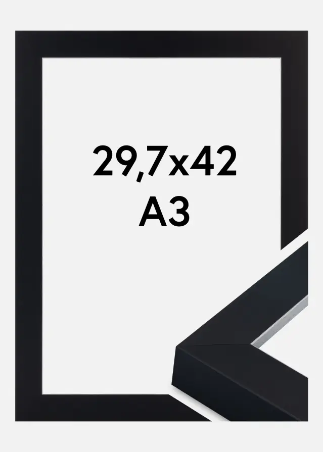 Okvir Sussex Akrilno steklo Črna/Srebrna 29,7x42 cm (A3)
